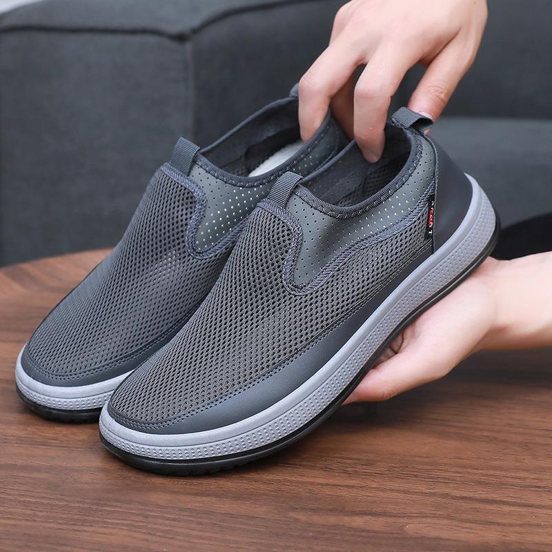 Men's shoes net shoes summer new solid color versatile single shoes breathable soft sole light casual shoes men