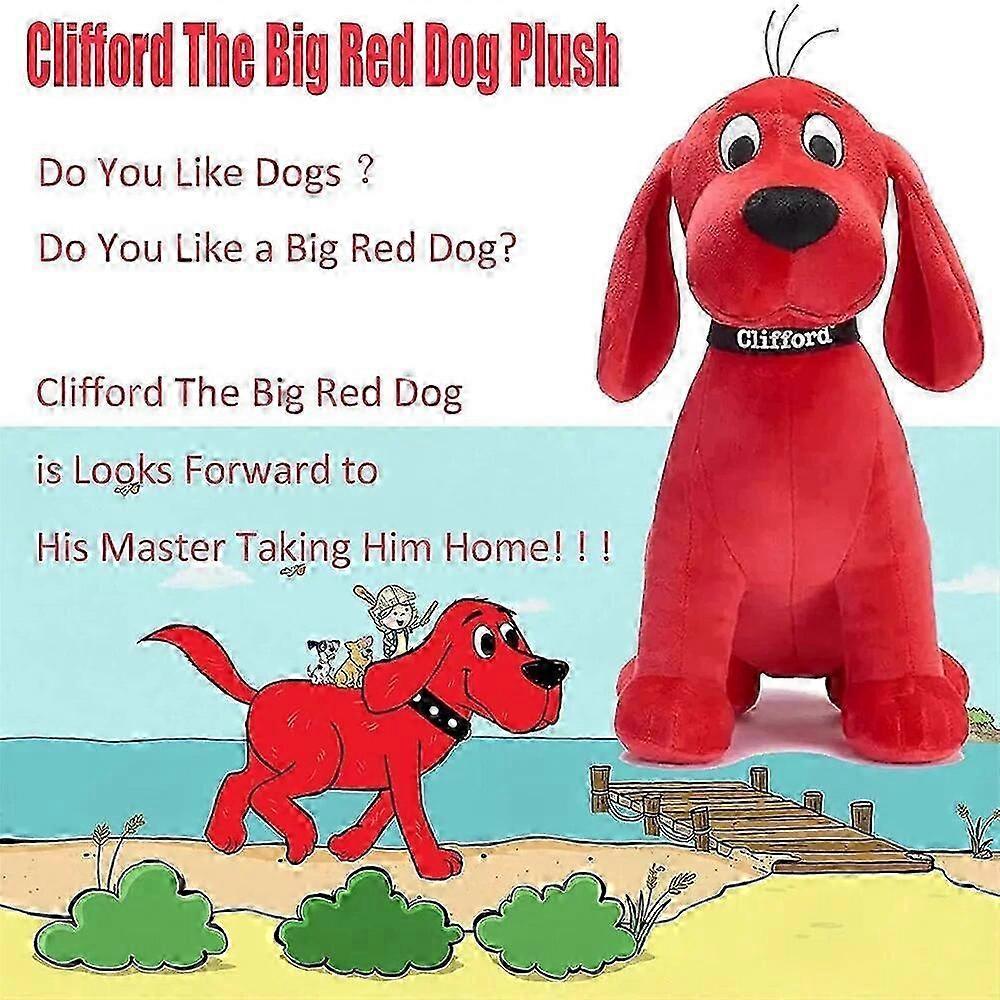 Clifford der große rote Hund Plüschtier Cartoon Anime Plüschfigur Weiches Kuscheltier Welpenpuppe Geschenk für Fans Mädchen Geburtstag 26-27s
