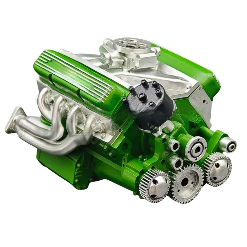 Garage Display Piece Resin V8 Engine Model Statue for Car Enthusiasts Small-block Engine Figurine Collectible Gift for Adults