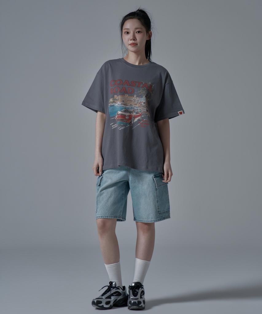 WAARFORWOMAN Wt-67 Coastal Oversized Short Sleeve T-Shirt_Charcoal