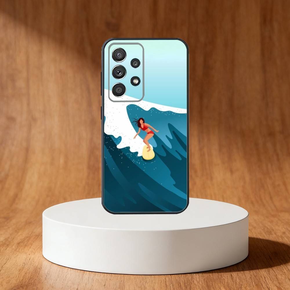 

Surfboard Surfing Art Surf Girl Phone Case For Samsung S25,S24,S21,S22,S23,S30,Ultra,S20,Plus,Fe,Note,10,9,5G Black Cover Samsung S23ULTRA5G