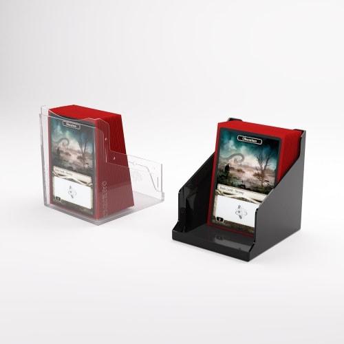 Gamegenic Bastion 100+XL Deck Box - Compact, Safe, and Perfectly Organized! Securely Stores Over 100 Double-Sleeved Cards in Black/Clear