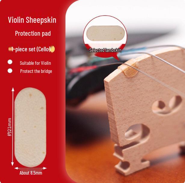 Schafsleder E-Saiten-Schutz für Violine, Viola, Cello - Dickes Anti-Quetsch-Pad mit flexibler Protection
