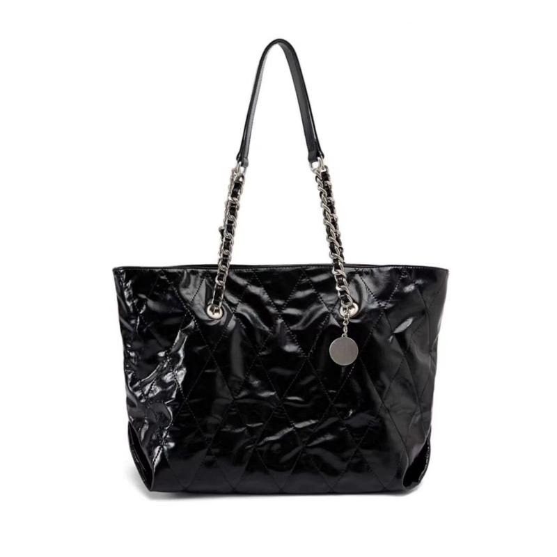 

Pragmatism black tote bag women s large-capacity bag 2 new commuter bag shoulder bag chain stray bag