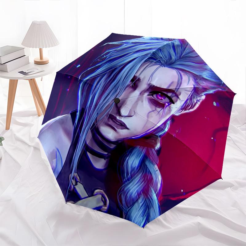 Jinx pattern, automatic folding umbrella, portable and foldable design, 8 ribs, a Christmas or birthday gift.