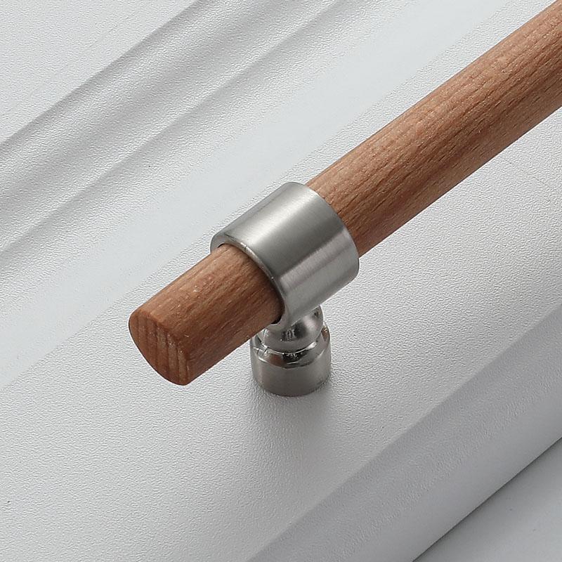 Wood Handles For Furniture Cabinet Pulls And Modern Black Kitchen Doors Drawer Kids Gold Adjustable Knobs 96-160mm
