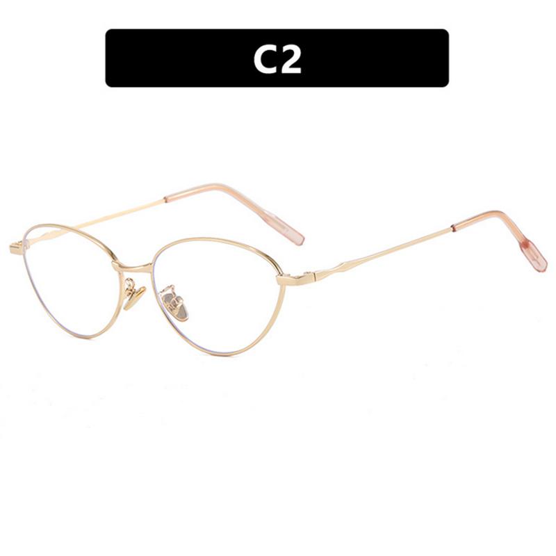 Jednobarevný zlatý drátovaný oválný rám na brýle Malý rám Vhodný pro předepsaný stupeň krátkozrakosti Brýle s plochými skly