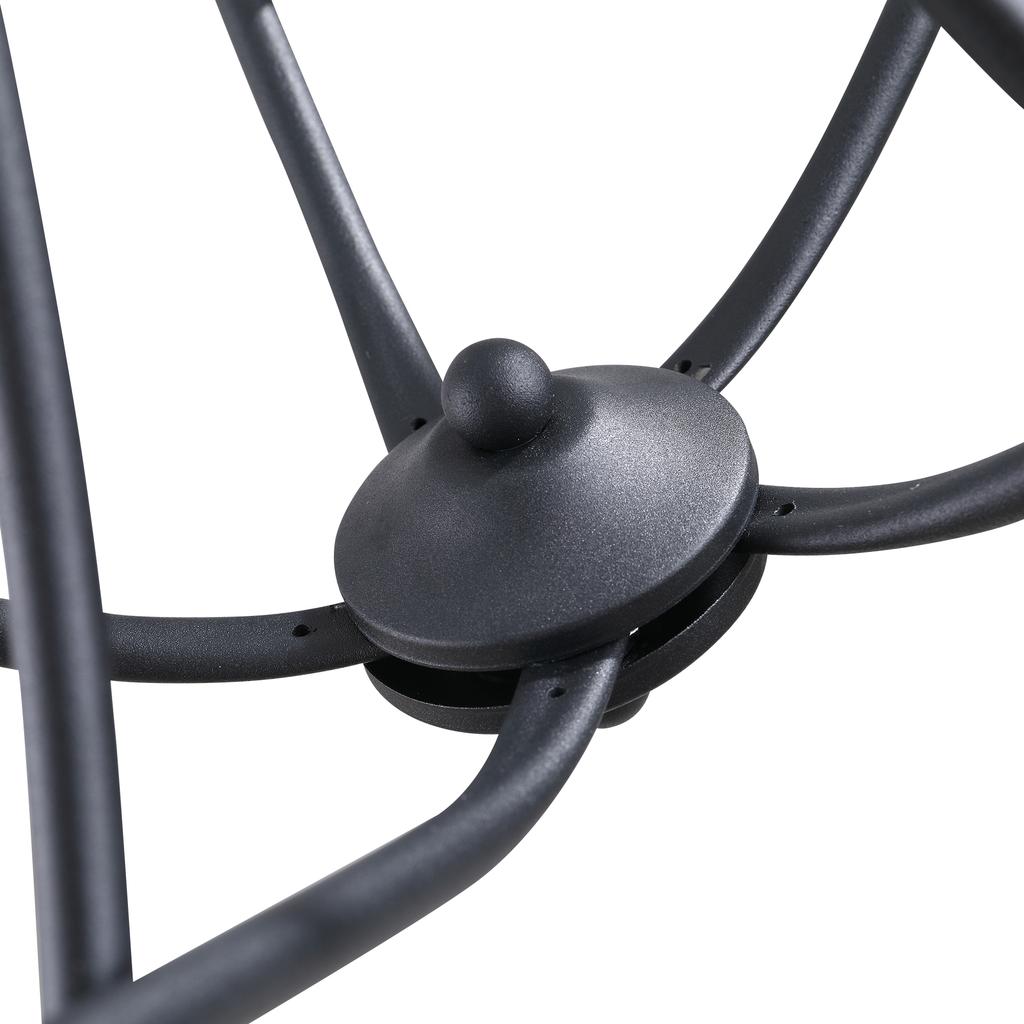 Rustic Style Ceiling Chandelier, Black Woven Steel with 5 Adjustable and Foldable Candlesticks diameter 58 x 45cm