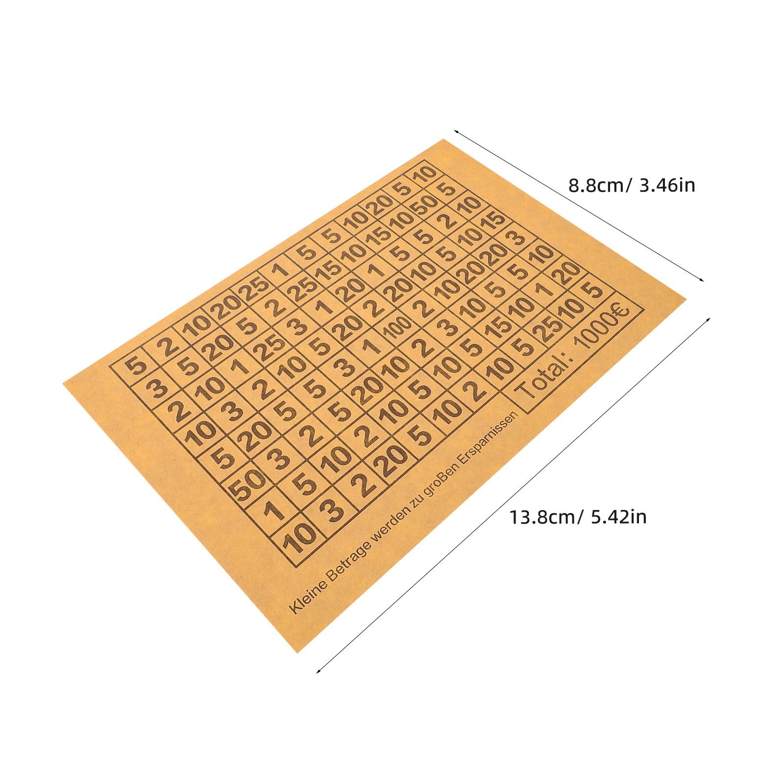 20 Sheets Target Savings Jar Number Stickers for Money Box Coin Bank Budgeting Tracking Labels Financial Goal Stickers