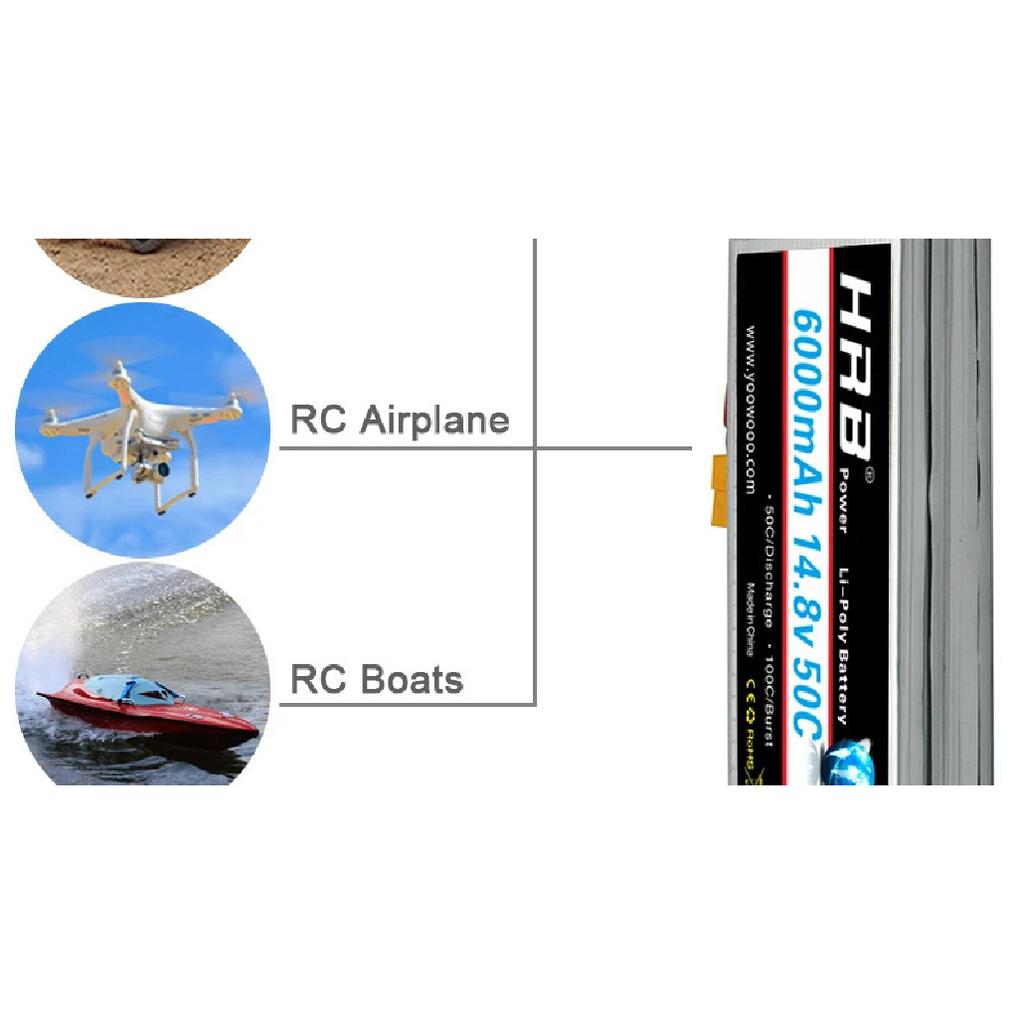 HRB 2S 3S 4S 5S 6S Lipo Battery 1300mah 2200mah 3300mah 4000mah 5000mah 6000mah Lipo with Deans XT60 for RC Car Airplane Boat