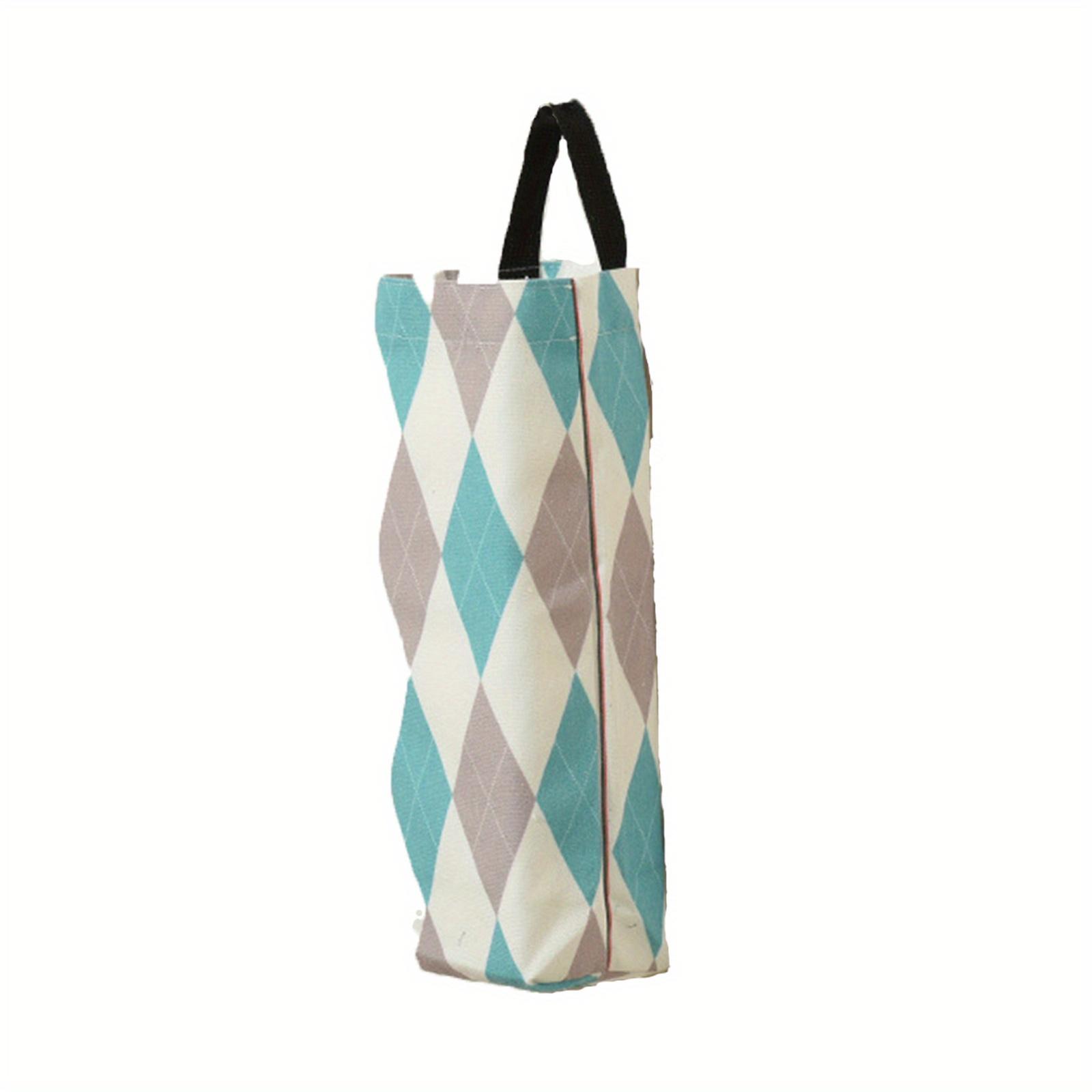 

Держатель пластикового пакета, держатель для продуктового пакета, держатель для мусорных пакетов, органайзер, тканевые подвесные диспенсеры для хранения, дышащий тканевый мусорный мешок Blue and white spelling