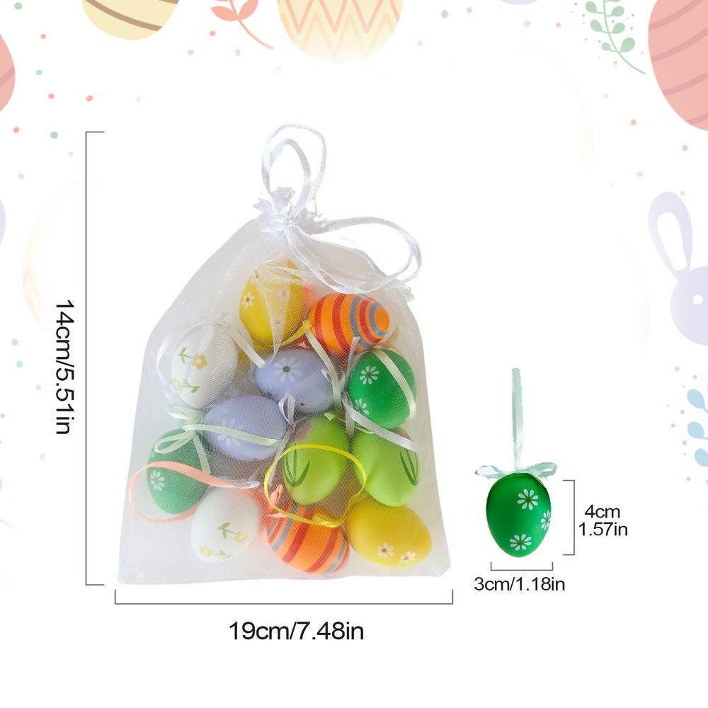 

Красочные яйца для Пасхи 12X Маленькие игрушечные яйца Украшения Пасхальный орнамент Многоразовые весенние праздничные сцены Реквизит Сезонные настольные яйца