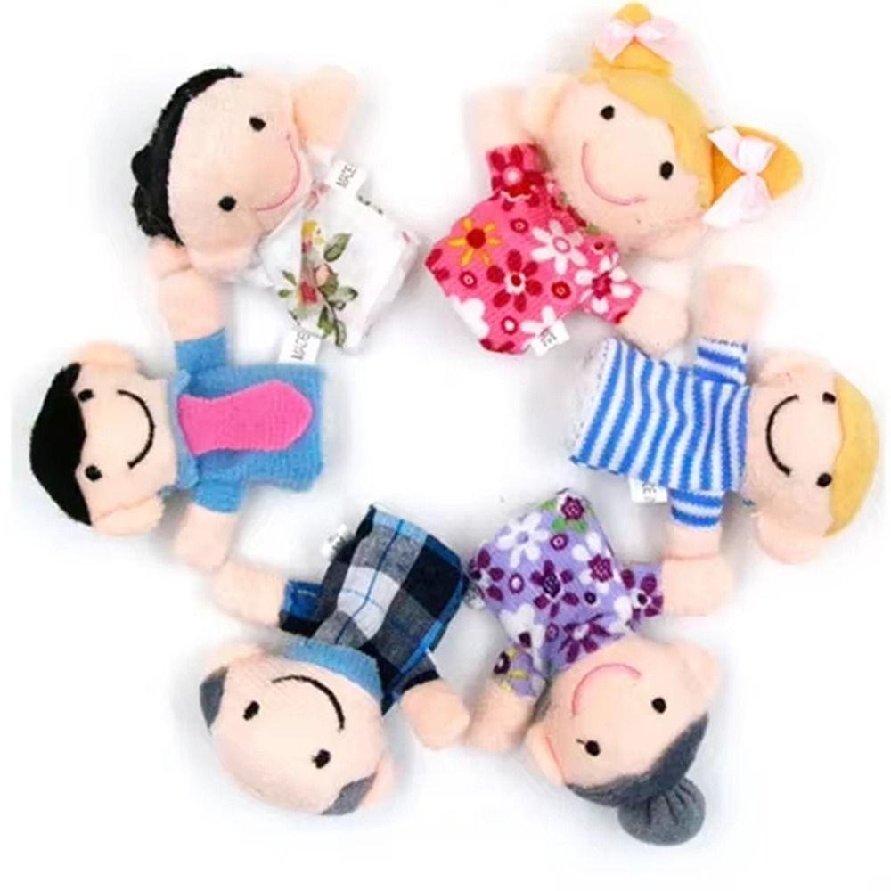 Lot de 6 Marionnettes à Doigts Douces en Peluche Marionnettes en Tissu Velours Jouets Jouets d'Éveil Jouets pour l'Heure du Conte