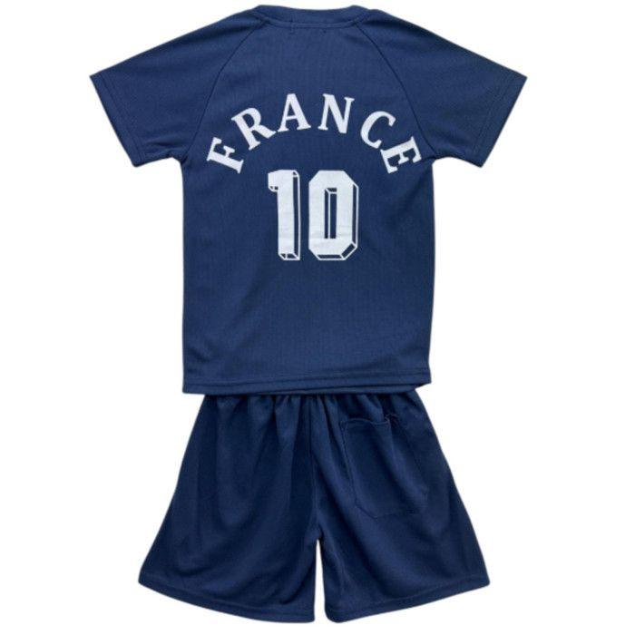 Kids' Football Jersey and Shorts Set - France Inspired - Navy Blue - - Blue