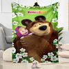 Masha Bear Blanket Durable Comfort Great for Picnics Bedding Seaside for All Seasons Stylish Decor Suitable for Gifting Relatives and Friends
