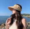 UV Protection Big Eaves Raffia Empty Top Cycling Hat Women's Sun Protection Sun Hat Summer Straw Hat Duck Tongue Sun Hat