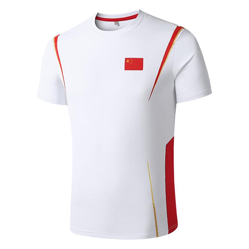 Men s Quick Dry Short Sleeve T-shirt: Summer Round Neck, Sweat-Wicking, Breathable Sports Training Wear 4XL белый