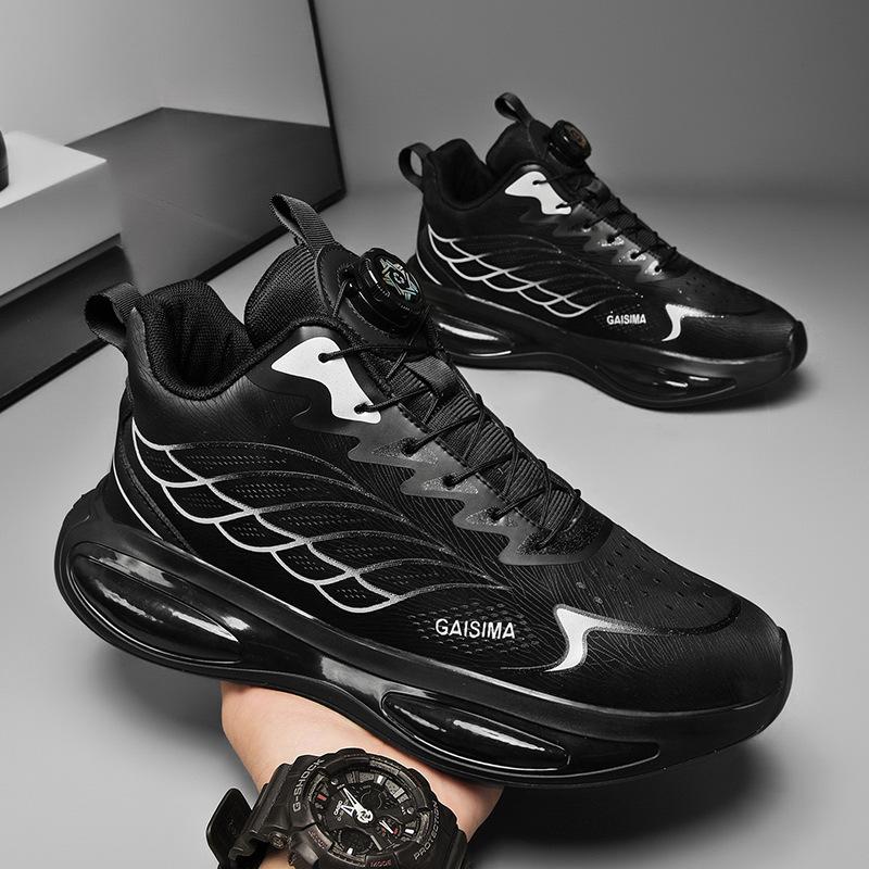 

Men s shoes 2025 new autumn casual teen rotating button running sneakers men s versatile dad trendy shoes 39