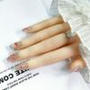 10Pcs Pink Jellyfish Cat Eye Square Press On Nails Detachable False Nail Tips Cute Wearable Manicure For Women