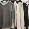 Premium Color Block Round Neck Knit Base Layer Women Spring Autumn Slim Pullover Sweater Long Sleeve Top