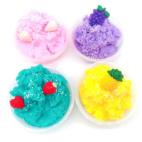 60ml Fruit Kids Slime Toy Stress Relief Plasticine Scented Fluffy Mud Clay Gift