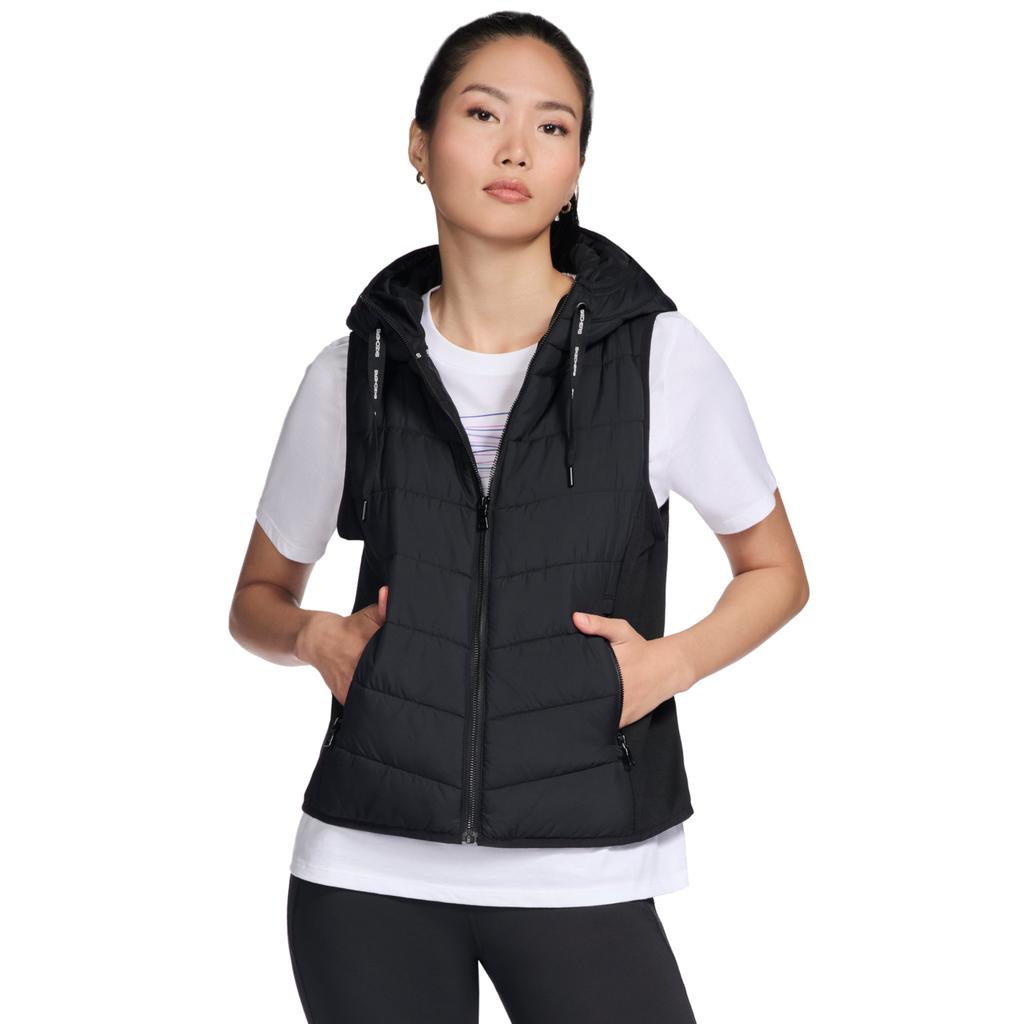 Skechers GO Shield Performance Elite Hooded Vest, Womens Black Vest