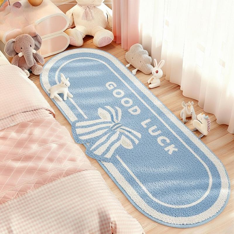 Modern Style Bedroom Decor Plush Carpet Cute Pink Carpets for Living Room Fluffy Soft Bedside Floor Mat Thick Bow Tie Lounge Rug