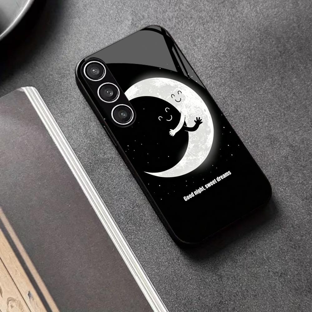

Moon night Protective Exquisite High-end PhoneCase Glass TPU PhoneCase for Samsung Galaxy S26 S25 S24 S23 S22 S21 FE,Ultra,Plus GalaxyS25