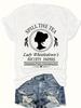 Chic Letter Print T-Shirt for Women - Casual Crew Neck Short Sleeve Top Perfect for Spring & Summer Machine Washable
