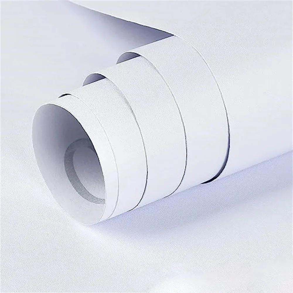 

Matte Solid Color Renovation Paper Wallpaper Dirt resistant Waterproof Moisture Proof Wallpaper Home And Bedroom 40cmx1m белый