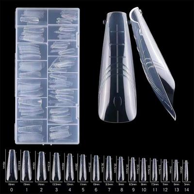 150Pcs 15 Sizes Sandwich Nail Forms Reusable Space Nail Forms NEW Full Cover Nail Tips Home Salon