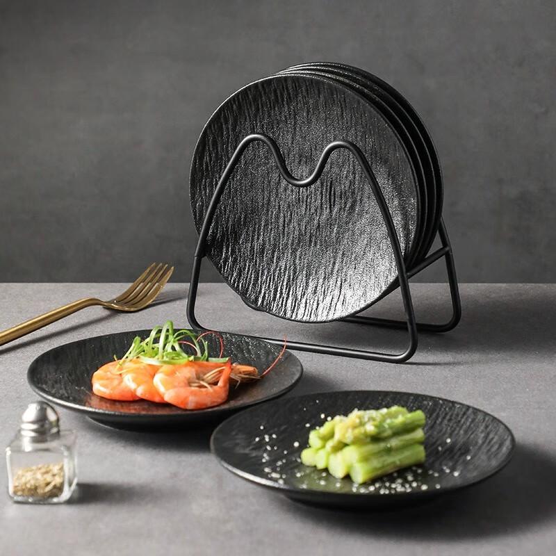 Round Ceramic Condiment & Snack Plate