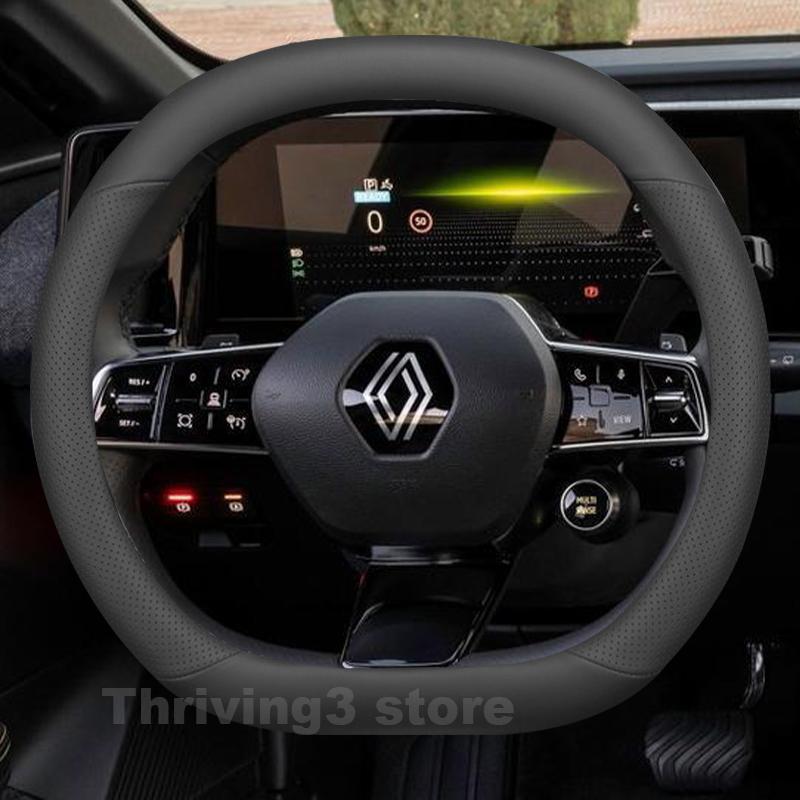 DAPO3 Leather Car Steering Wheel Cover For Renault Austral E-tech Hybrid 2022-2026 Auto Steering Wheel Renault Austral Accessories