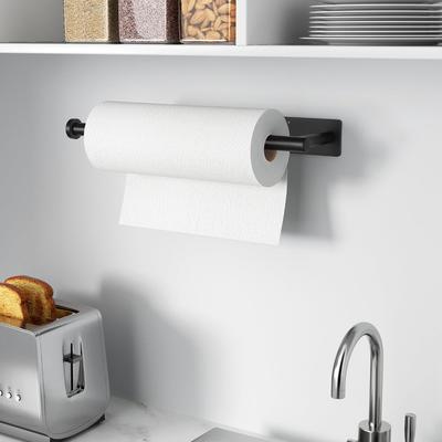 1pc Stainless Steel Paper Towel Holder Wall Mount Under Cabinet Toilet Roll Holder with Screws Space-Saving Toilet Paper Stand