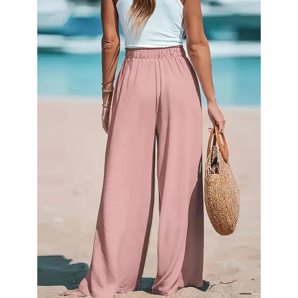 Fire sesonger avslappet og komfortabelt vide ben løse avslappede og moteriktige bukser