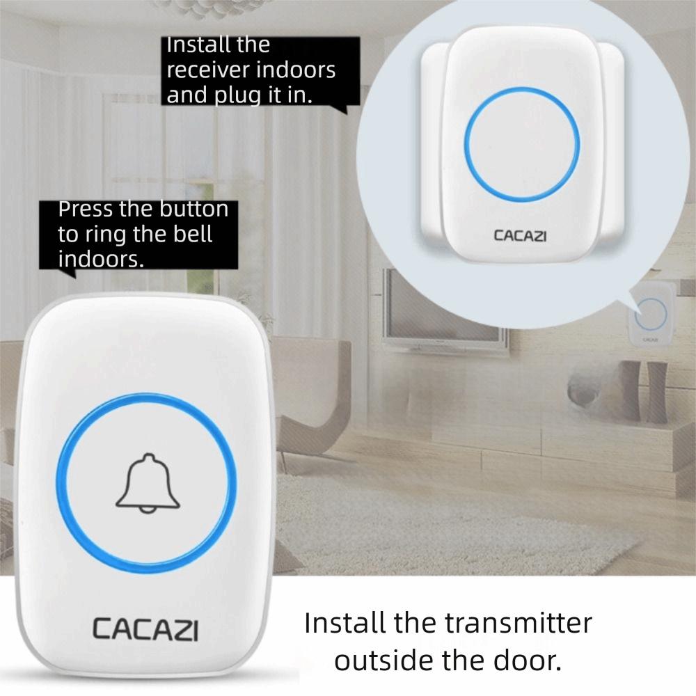 Waterproof Wireless Doorbell Long Range Cordless Call Bell No False Alarm Remote Doorbell  Home