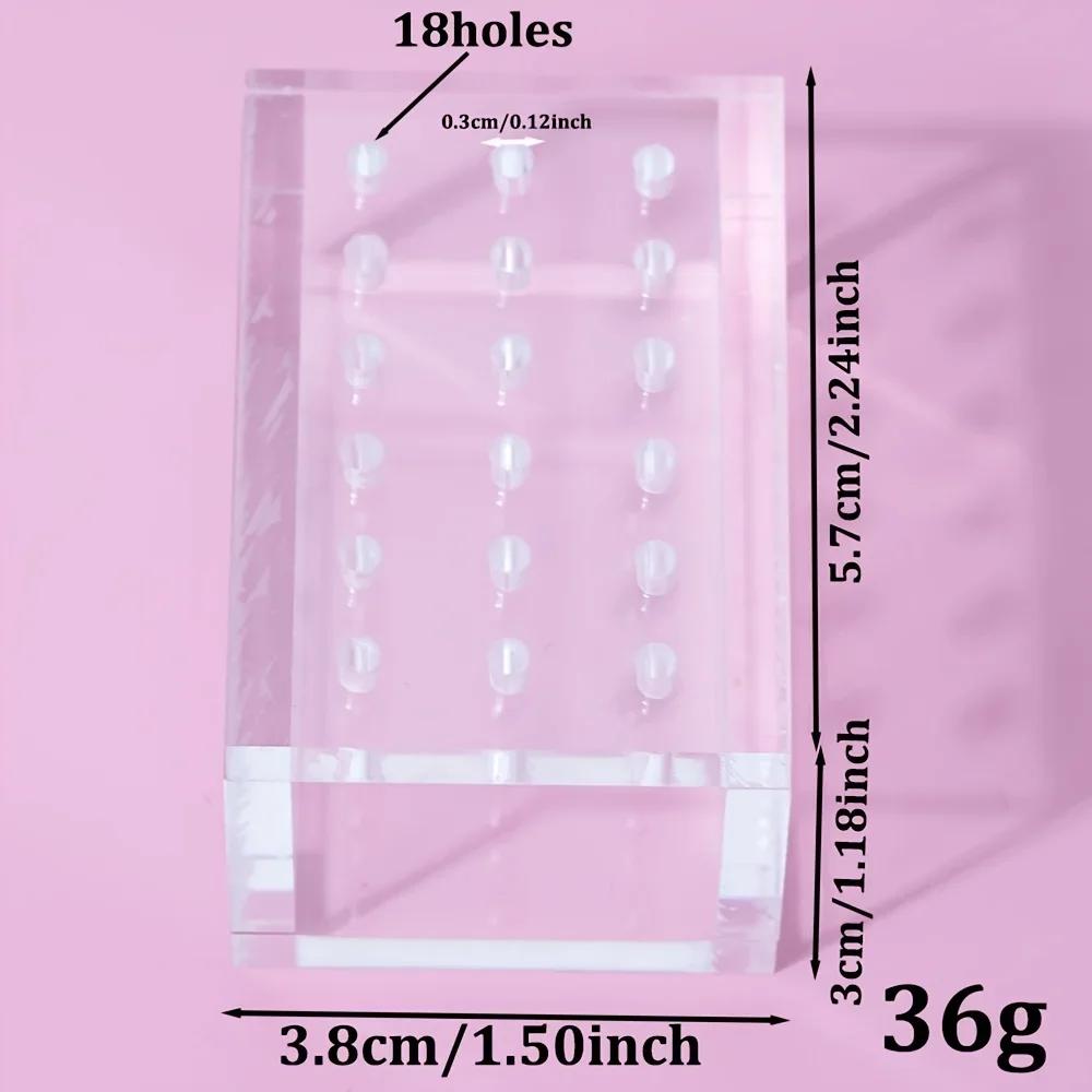 1PC 18-hole Nail Polishing Head Storage Box, Sorting and Organizing Nail Tools, Suitable for Nail Salons and Home Use