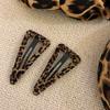 2PCS Vintage Leopard Print Water Drop Hair Clip For Women Fashion Jewelry Everyday Wear Hair Accessories