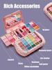 Kids Beauty Toys Makeup Kit Little Bag Washable Pretend Play Cosmetic Set Toys With Mirror Non-Toxic & Safe Birthday Gifts Girl
