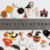 24PCS Colorful Halloween Enamel Charms Alloy Pumpkin Ghost Bat Halloween Pendants Earrings Necklaces Bracelet DIY Accessories