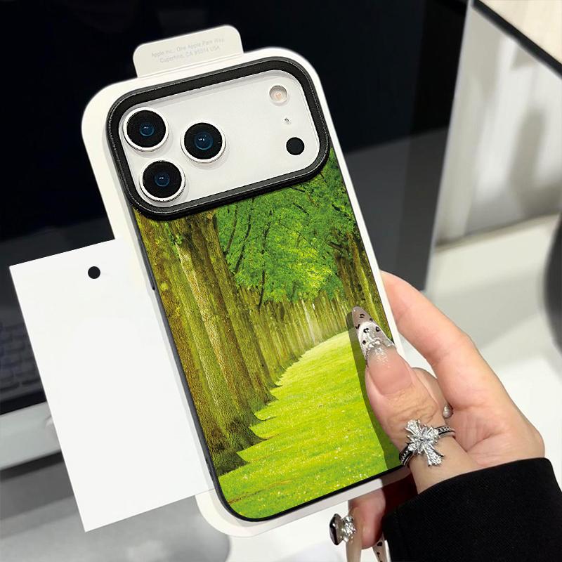 Mountain Waves Print Case For iPhone 17 18 Pro Max Leather Texture Silicone Cover For iPhone 16 15 14 13 Pro Max 16E 17E