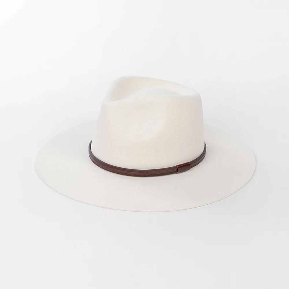 Australian 100% Wool Vintage Fedoras Hat for Women/Men Jazz Top Wool Felt Hat with Brown Belt Big Head Size Sun Hat M/L/XL 61cm