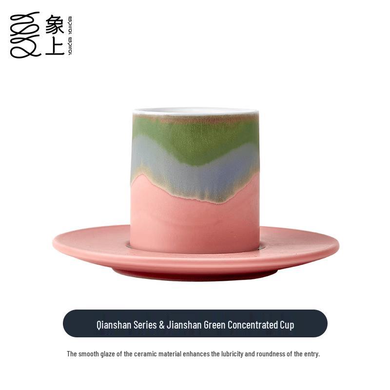 Xiangshang Qianshan Series Jianshan Green Espresso Cup with Saucer