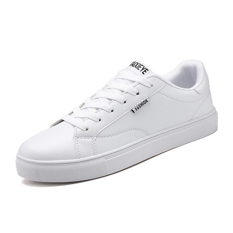 Autumn New Low-top Lazy One-pedal Leather White Shoes Men's Board Shoes Korean Version of Simple and Versatile Canvas Shoes