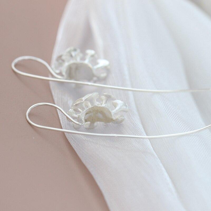 Authentic 925 Sterling Silver Earring Creative Retro Charm National Style Long Earrings Lady Jewelry Gift