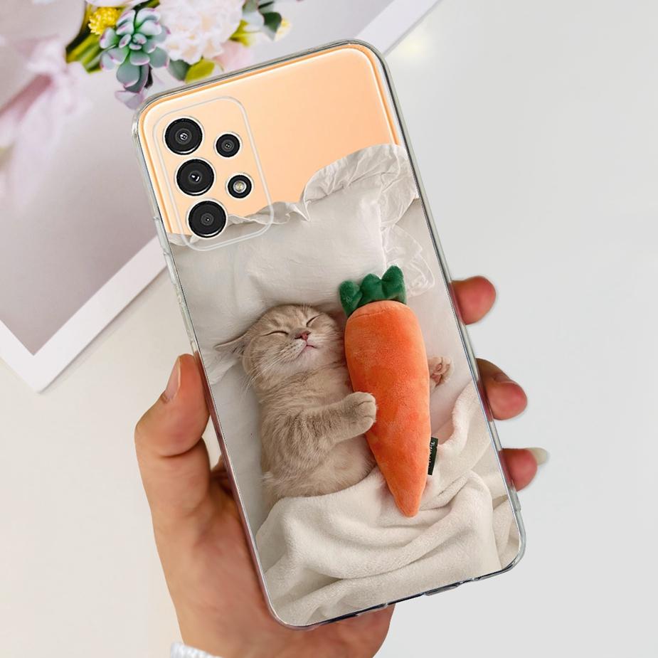 For Samsung Galaxy A13 Case A23 A33 A53 5G Cute Painted Cover Clear Silicone Soft TPU Phone Case For Samsung A53 A 13 23 33 Bags