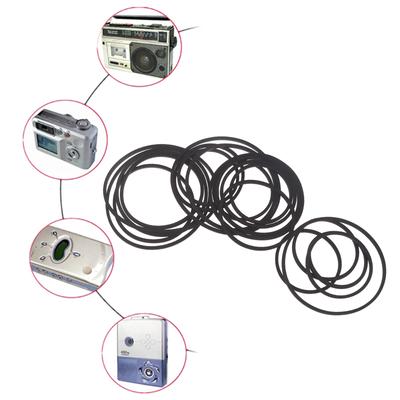 20 pezzi Cinghia per macchina a nastro a cassetta quadrata Cinghie assortite miste 30-65 mm 1,2 mm per registratore Walkman DVD Drive Giradischi