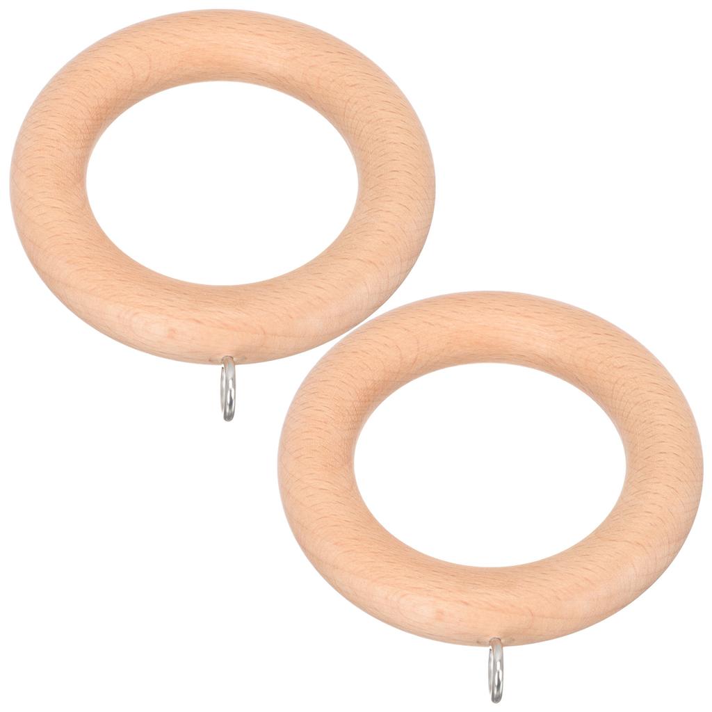 2Pcs Replacement Wooden Curtain Rings Sturdy Smooth Hanging Rings for Curtains Home Decor Drapery Curtain Accessories