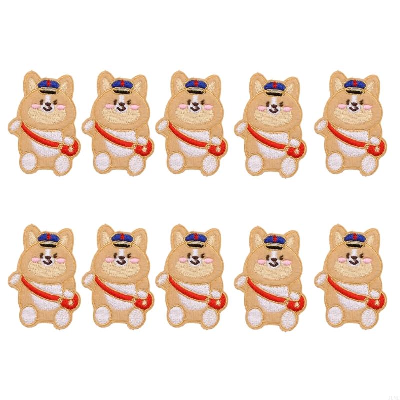 10Pcs Dog Fabric Iron On Patches Embroidery Appliques For Jackets Hat Bag Coat J0MC