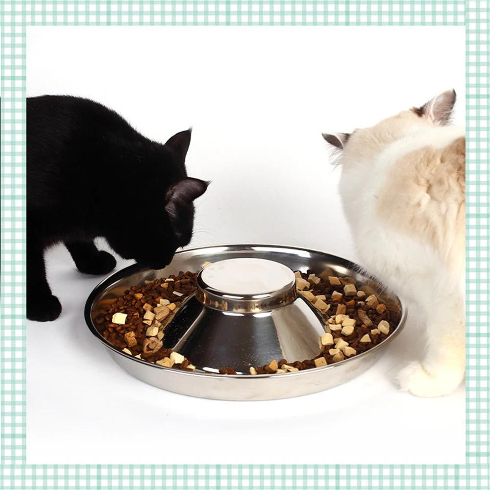 

Stainless Steel Pet Feeding Bowl Dog Slow Food Basin Cat Drinking Dish Pet Feeding Supplies 26cm
